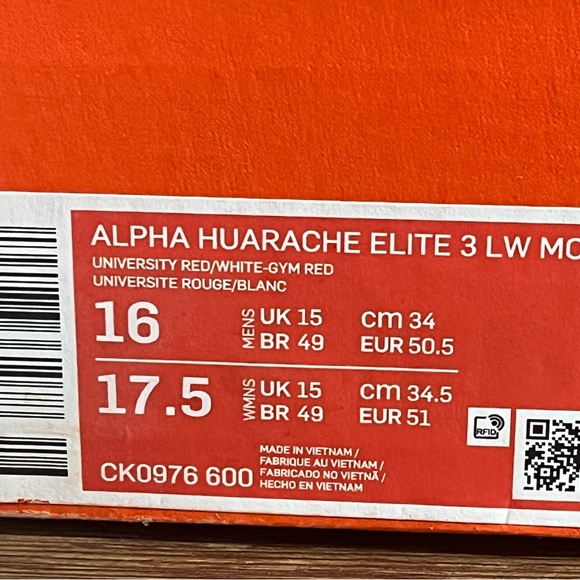 Nike Alpha Huarache‎ Elite 3 LW MCS Baseball Cleats Men’s Size 16 Shoes Sneakers main image 6